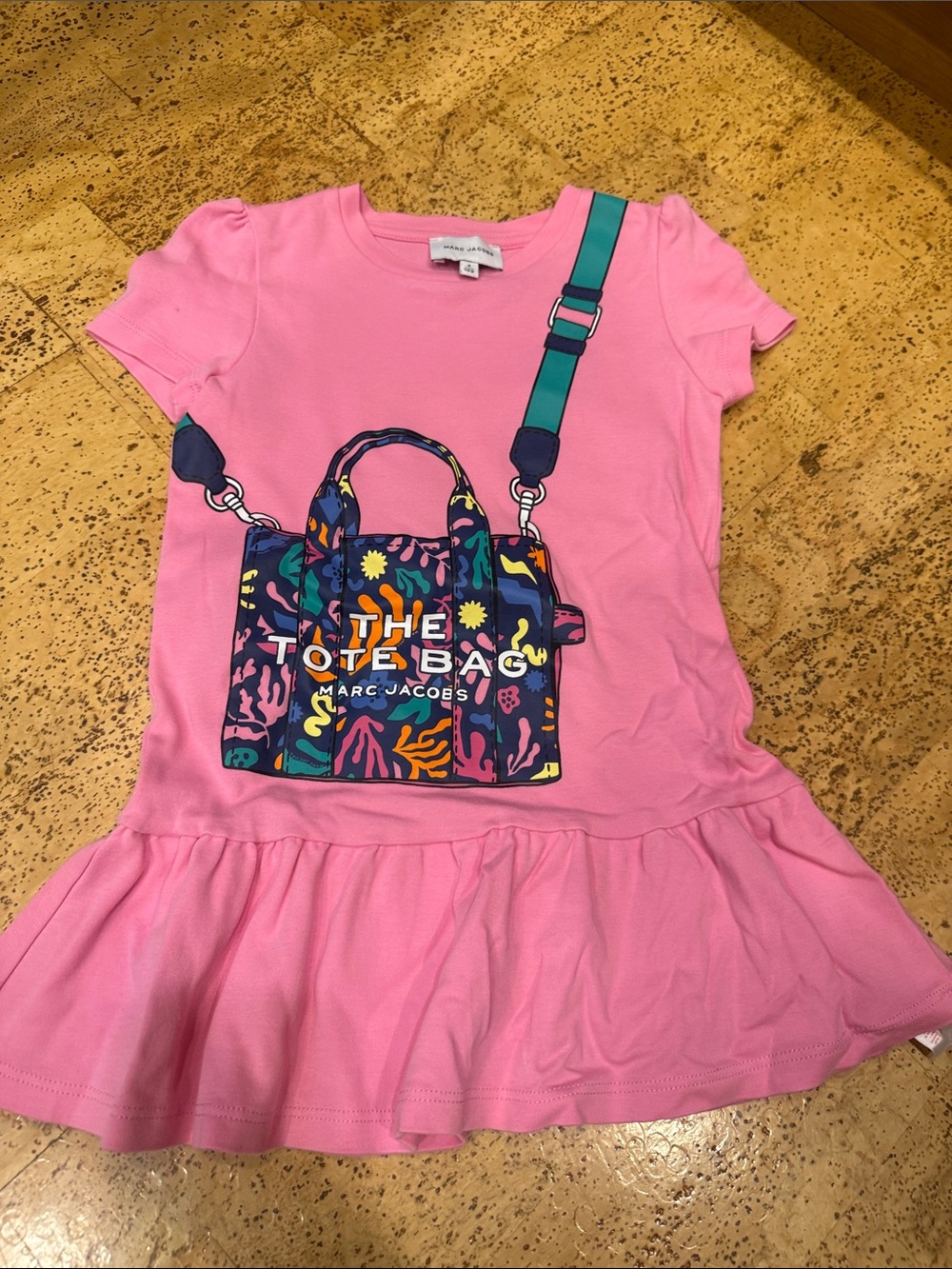 Marc Jacobs Pink Tee Dress with Colorful Tote Graphic